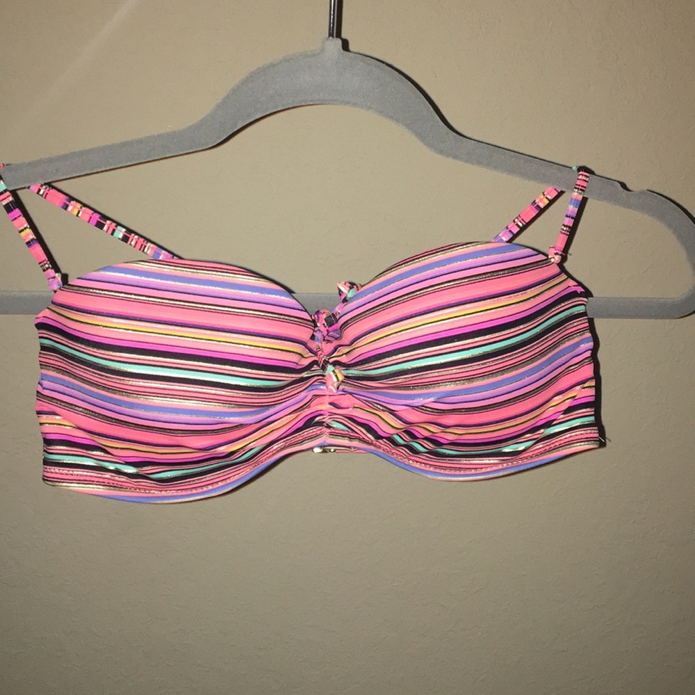 🌈 👙💕 PINK Underwire Strapless Bandeau Bikini